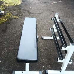 Weight Bench And Dumbbell Rack