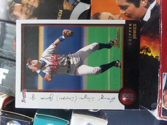 Chipper Jones Bowman BP7 ,Majestic Jersey & other cards