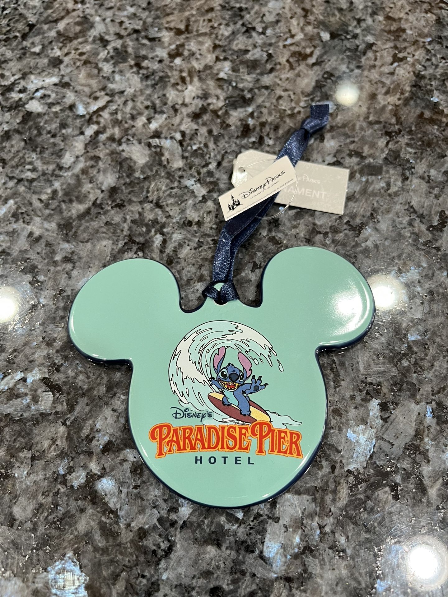 Disneyland Mickey Mouse Icon Stoneware Ornament.  Disney Parks Paradise Pier Hotel.  Brand New with Tags 