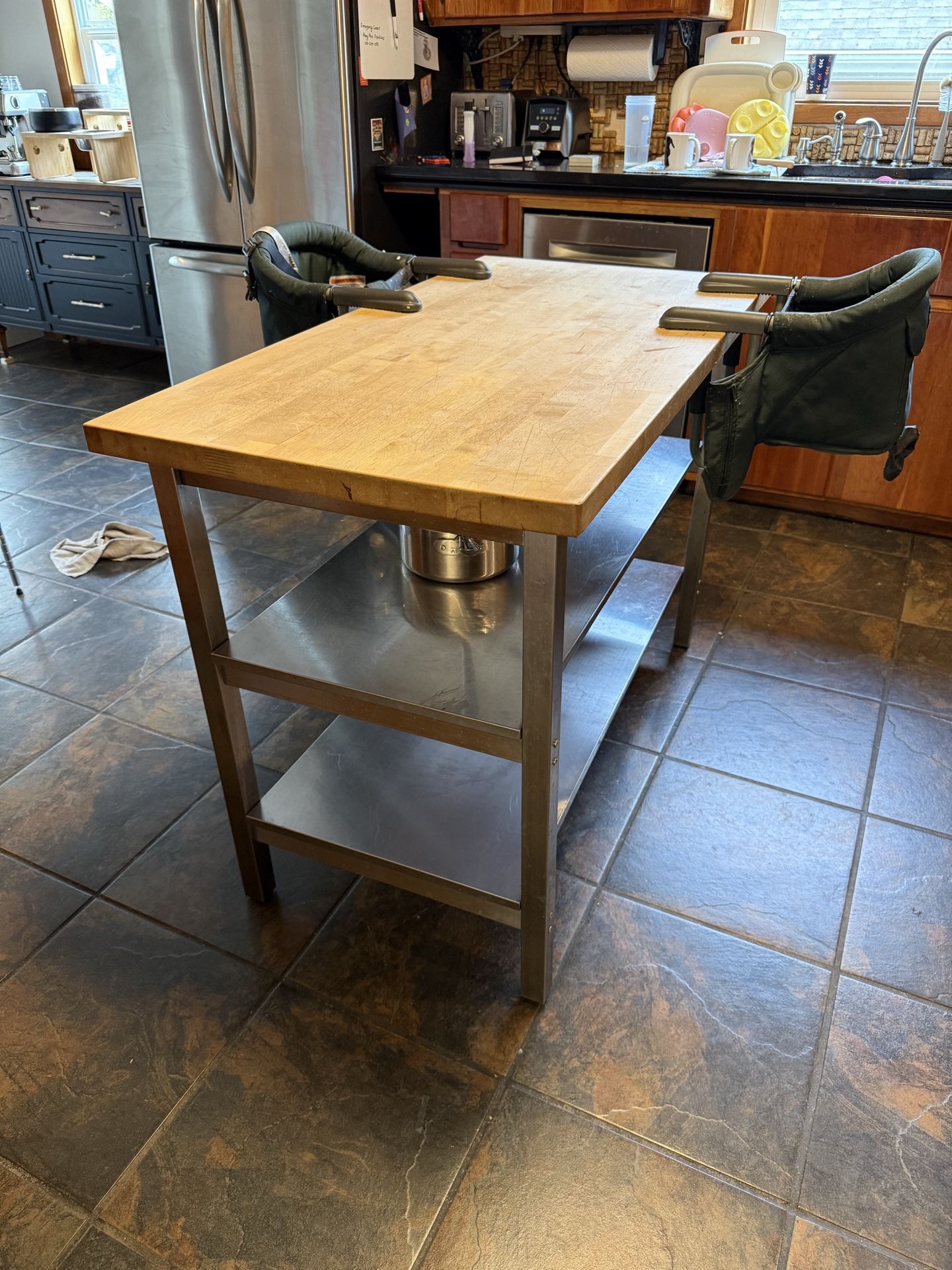 Butcher block kitchen island