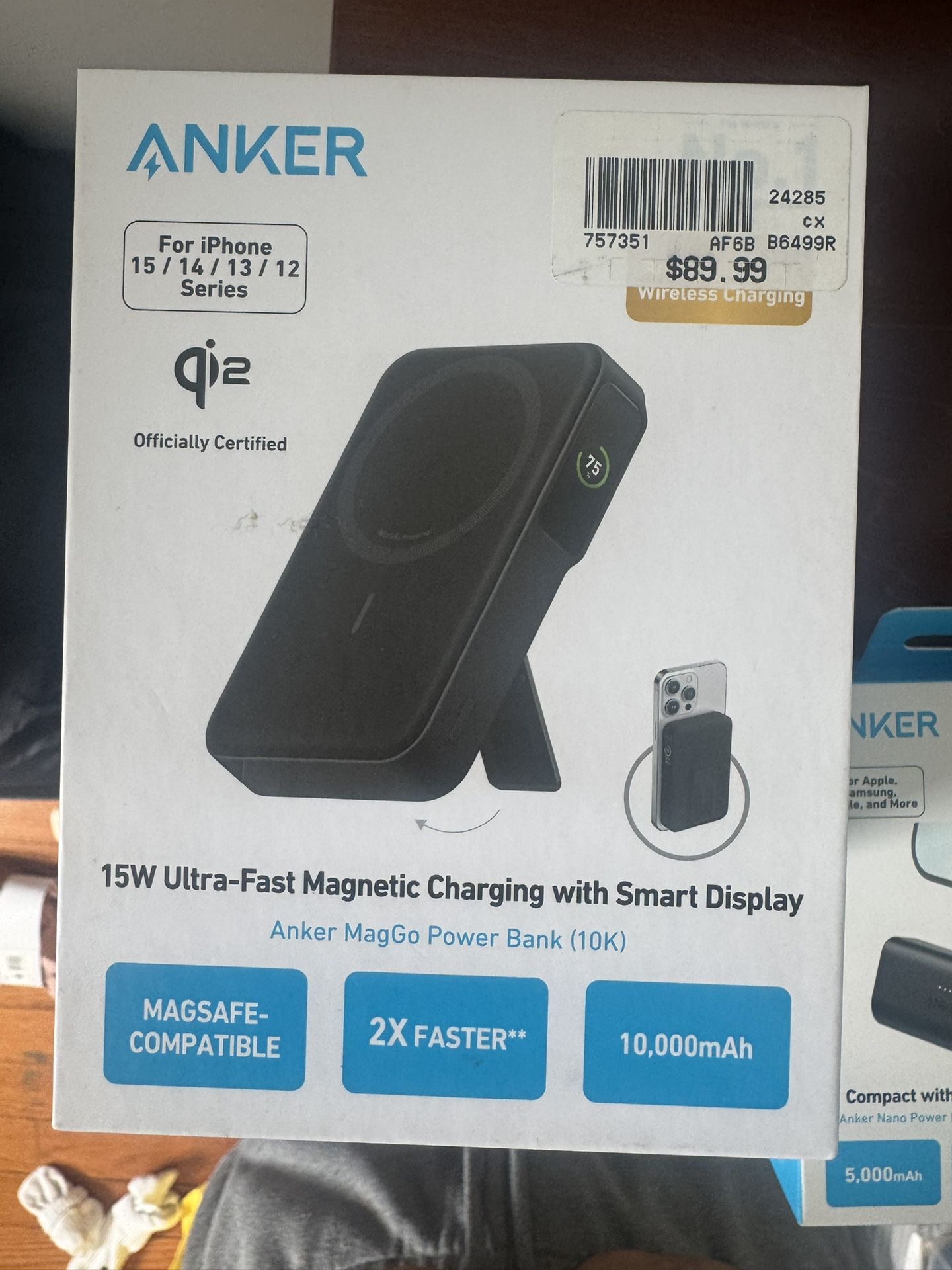 Anker 15w Ultra Fast Magnetic Fast Charge With Smart Display