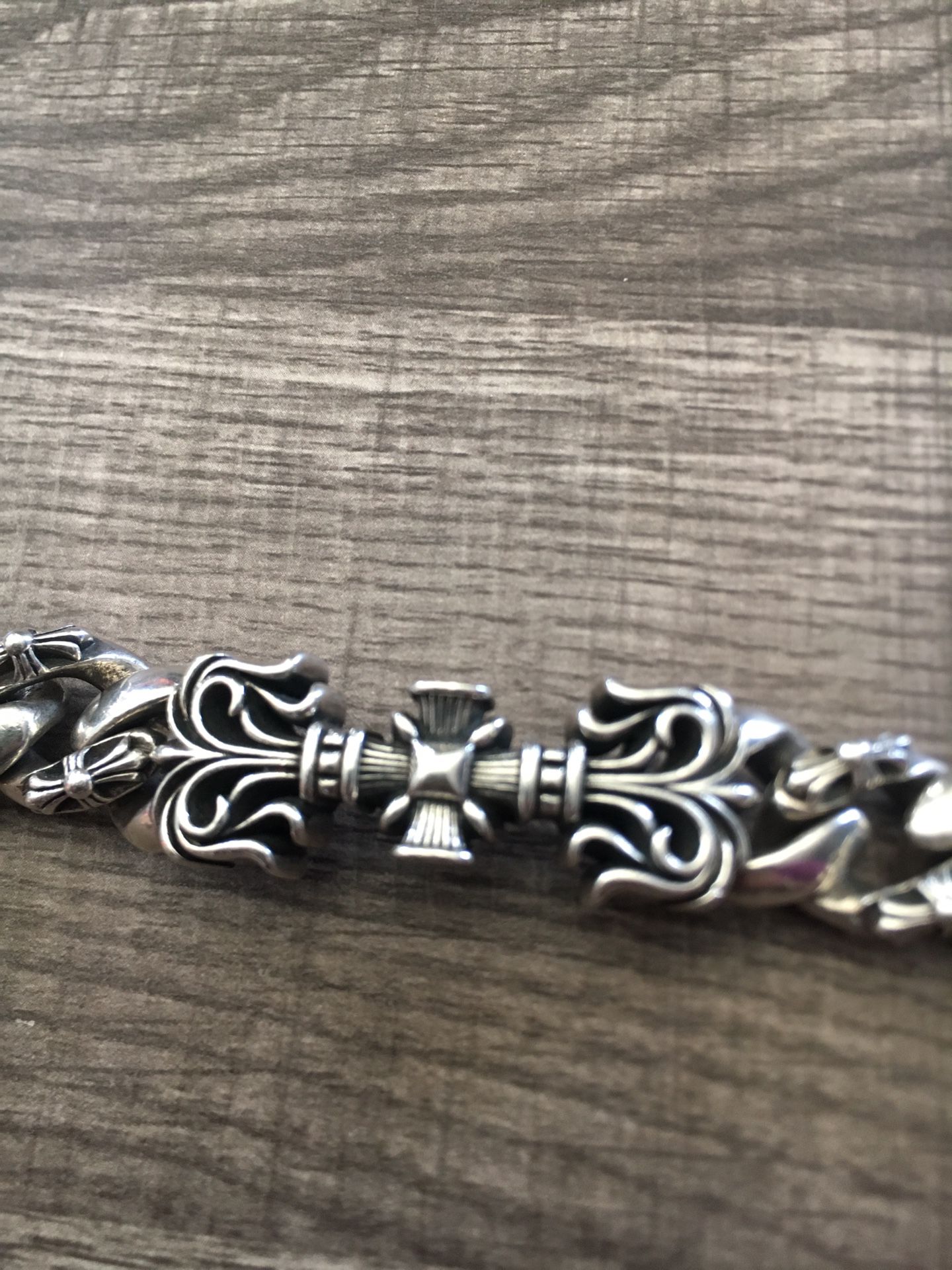 Chrome Hearts, Accessories, Chrome Hearts Extra Fancy Bracelet With  Lobster Clasp Orig Owner