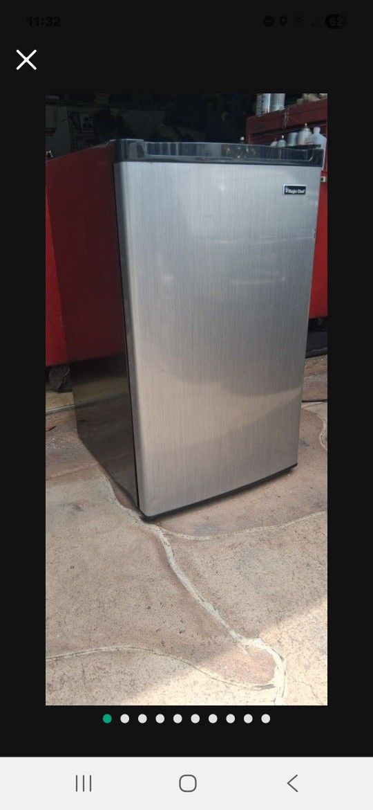 Magic chef 3ft stainless steel finish fridge frig freezer dorm office garage bedroom shop boat