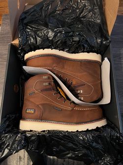Ariat Rebar Wedge Moc Toe 6" H20 Comp Toe Work Boots Size 8.5