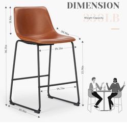 Two brown Bar Stool Chairs 