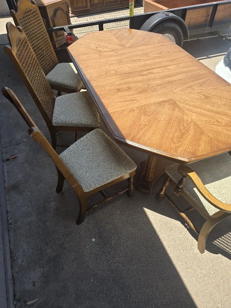 Wooden Dining Table with Chairs