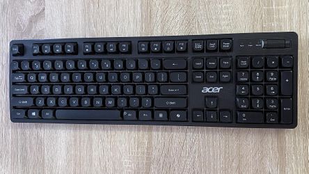 Acer Full-Size USB-C Wired Keyboard with Number Pad, Black