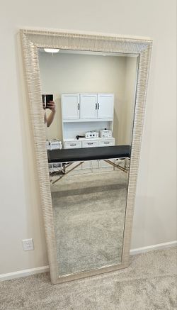 Large Full Length Silver Trim Mirror $65