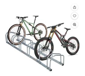 Adjustable Bicycle Rack Stand Floor6 Bikes Outdoor Garage Parking, Silver