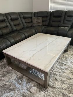 White marble coffee table