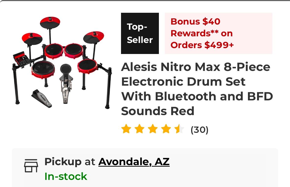 Alesis Nitro Max 8‑Piece Electronic Drum Kit