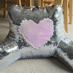 Reversible Sequin Reading Pillow Backrest Lounge Pillow with Arms