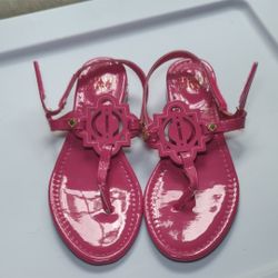 EUC Crown & Ivy Hot Pink Wylie Sandal Velcro Strap Girls Size 2