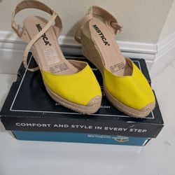 Yellow Espadrille Wedge Sandals – Women’s Summer Heels