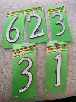 HY-KO 4" Reflective Plastic House Numbers – Set of 5