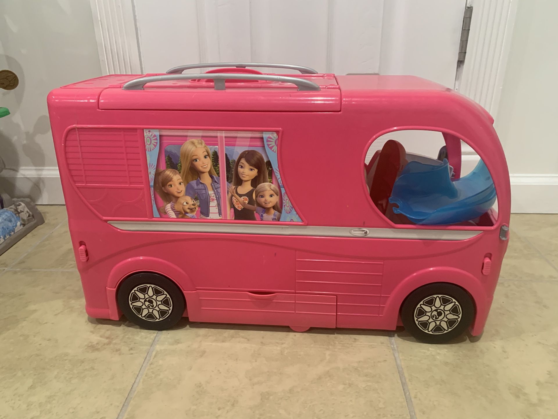 barbie camper , not complete, but with many pieces
