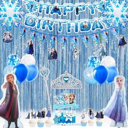 63pcs Fro-zen Party Decorations 