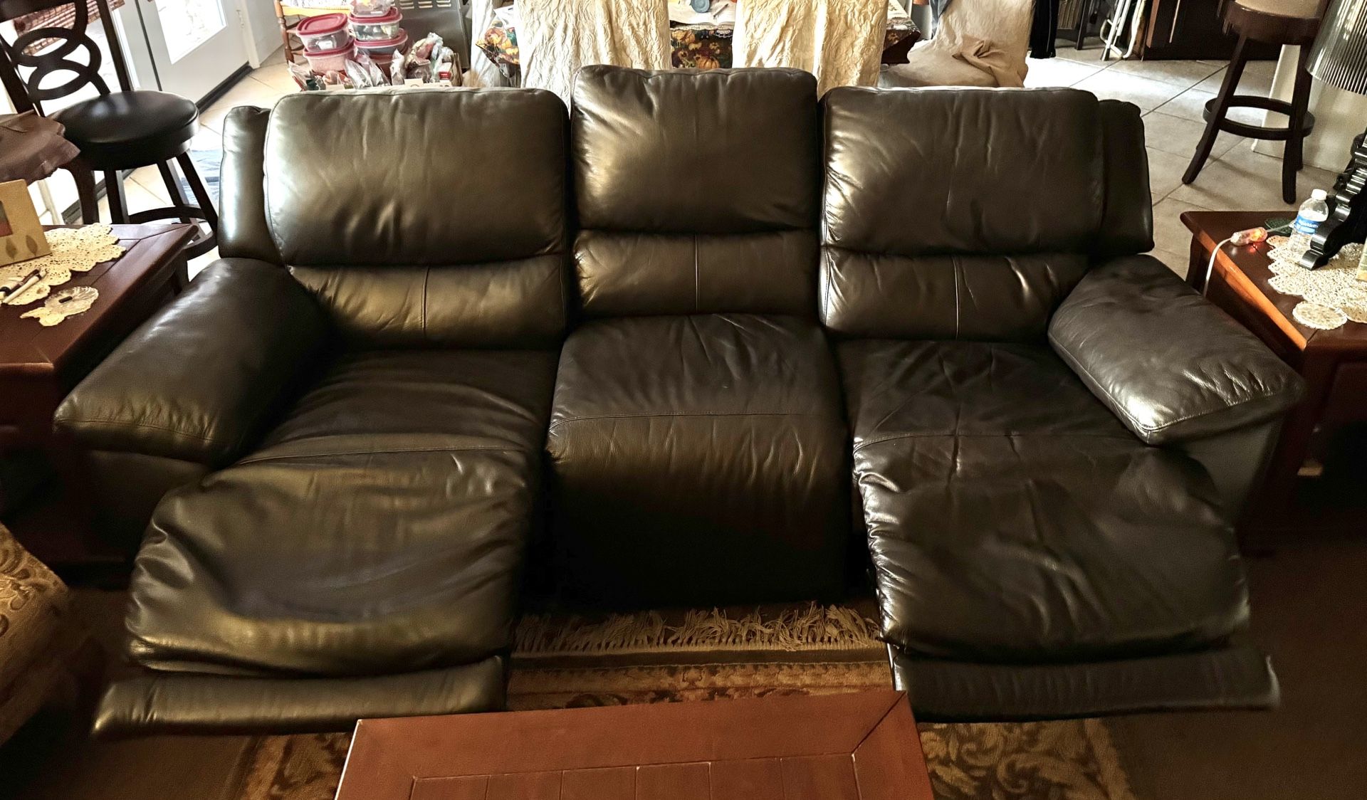 Leggett & Platt 7’ Leather Recliner Couch - Great Condition (see Description)