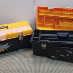 26" Toolbox With Inside Tray Rigid Plastic