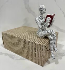 Reading Sculpture Study Den Office Decor Teacher Gift Book Lover Figure