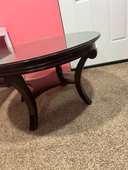 Round table with glass