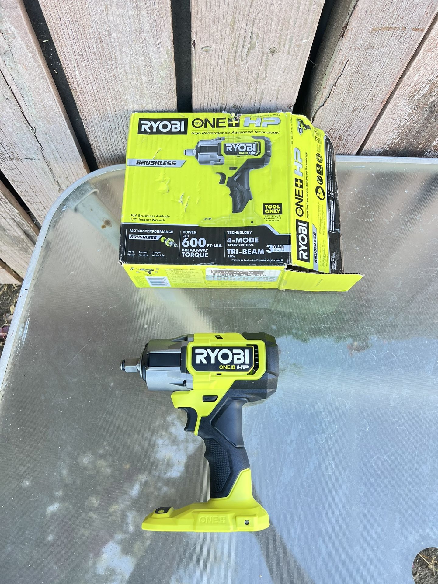 Ryobi 18v HP Brushless 1/2 in. 4-mode Impact Wrench TOOL ONLY