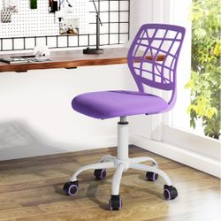 Homy Casa Carnation Adjustable Mesh Task Chair with PU Castors, Purple, Open Box