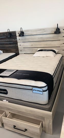 Queen bed frame with storage and lights 💥No Down-Take home now-4 MONTHS SAME AS CASH leasing