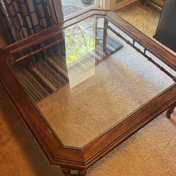 Glass And Wood Coffee Table
