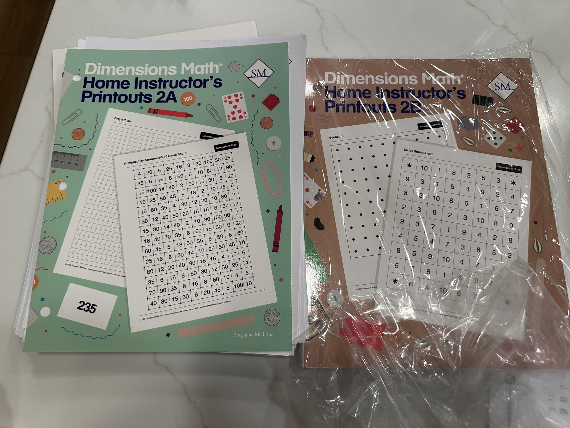 Singapore Math Home Instructor printouts 2A,2B