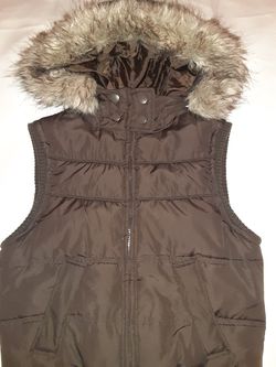 Aeropostale Winter womans Puffer Vest Chocolate Brown Size Small 3y