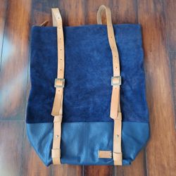 Joji & Co Roll Top Suede Backpack