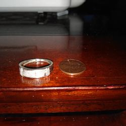 Men's white gold ring with diamonds 