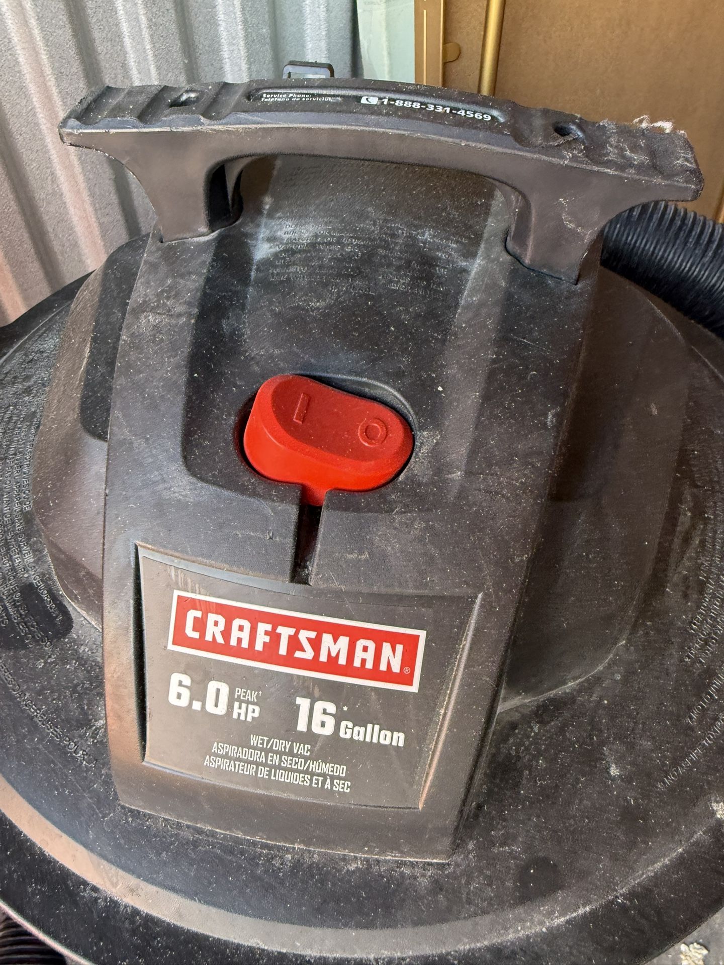Craftsman 16-Gallon Wet/Dry Shop Vac – 6.0 Peak HP