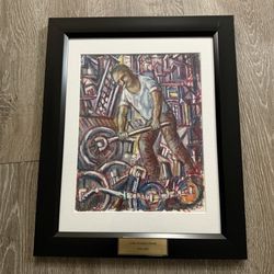 Vintage Abstract Oil on Paper by Listed Artist Arthur Rosskam Abrams  16x13 