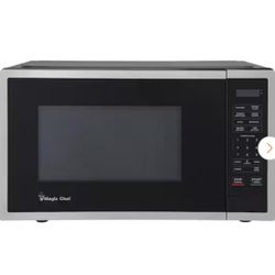 Magic Chef 18.6 in W, 0.9 cu. ft. Countertop Microwave, in Stainless Steel with 900-Watt Cooking Pow