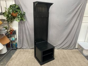WALKER EDISON Farmhouse Grooved Black Hall Tree