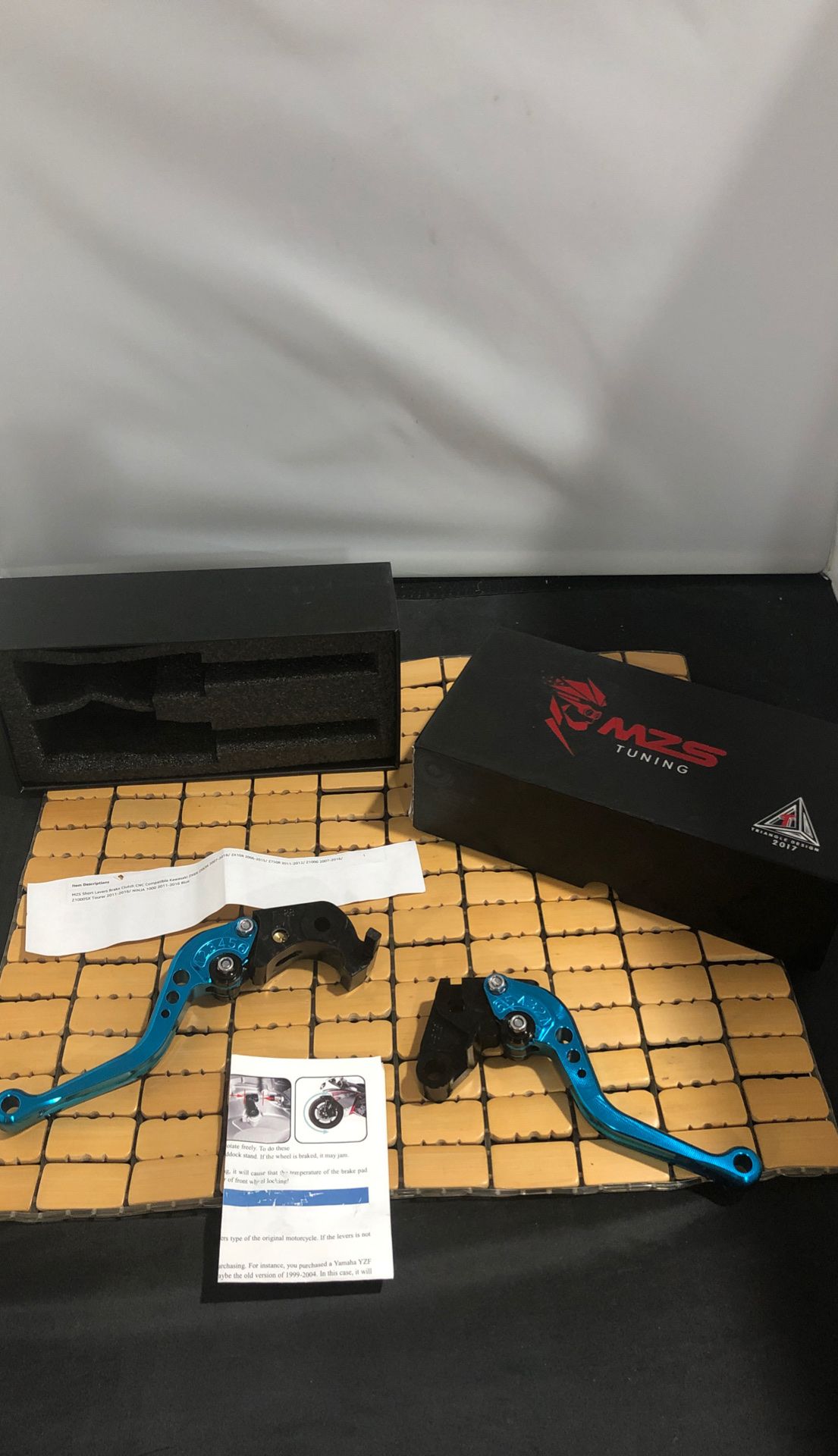MZS Tuning Brake And Clutch Lever Triangle Design - Blue