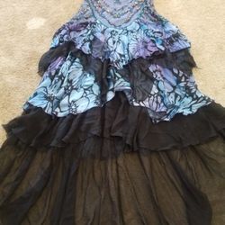 BLUE/BLACK DRESS ( M ) ( ONLY ONE TIME WORNED )