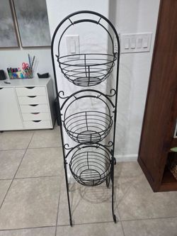 3-Tier Metal Fruit Basket Stand