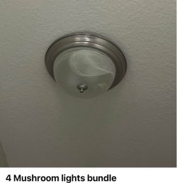 4 like new mushroom nickel flush ceiling lights frosted glass
