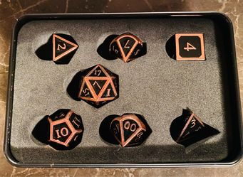 DND dice set, black, heavy