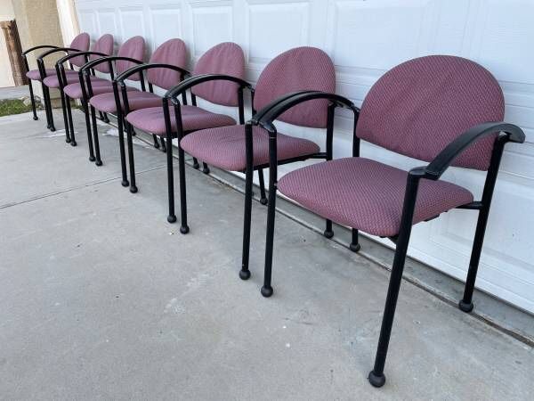 Seven Heavy Duty Chairs With Metal Frame And Legs