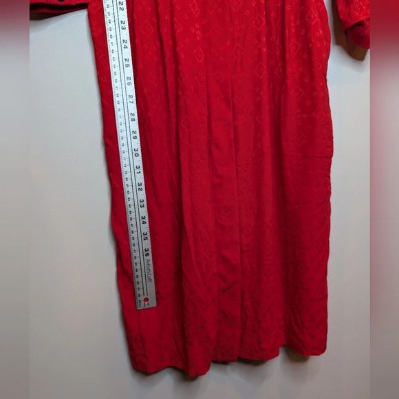 open lace back dress PORTER Liz Claiborne Red Western Silk Dress Size 4