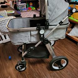 Grey Baby Joy Convertible Stroller 