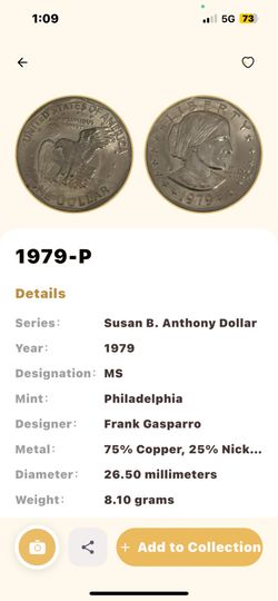 1979-P Susan B. Anthony Dollar Coin