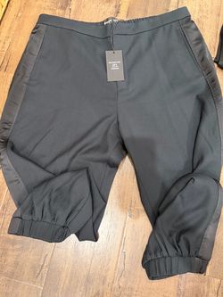 Abercrombie & Fitch Black Women's Jogger Sweatpants with Side Satin Trim
