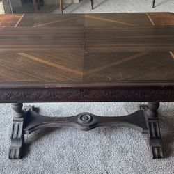 Antique Dining Table Mid 1920’s? Inlay Wood