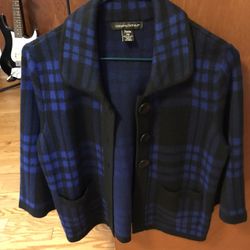 Designers Originals Black/Blue Plaid Cardigan
