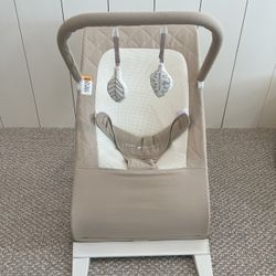 Baby Delight Alpine Deluxe Portable Bouncer, Infant, 0-6 Months, 100% GOTS Certified Cotton Fabrics, Organic Oat